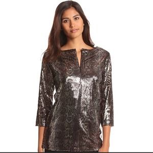 Anne Klein sparkly leopard blouse